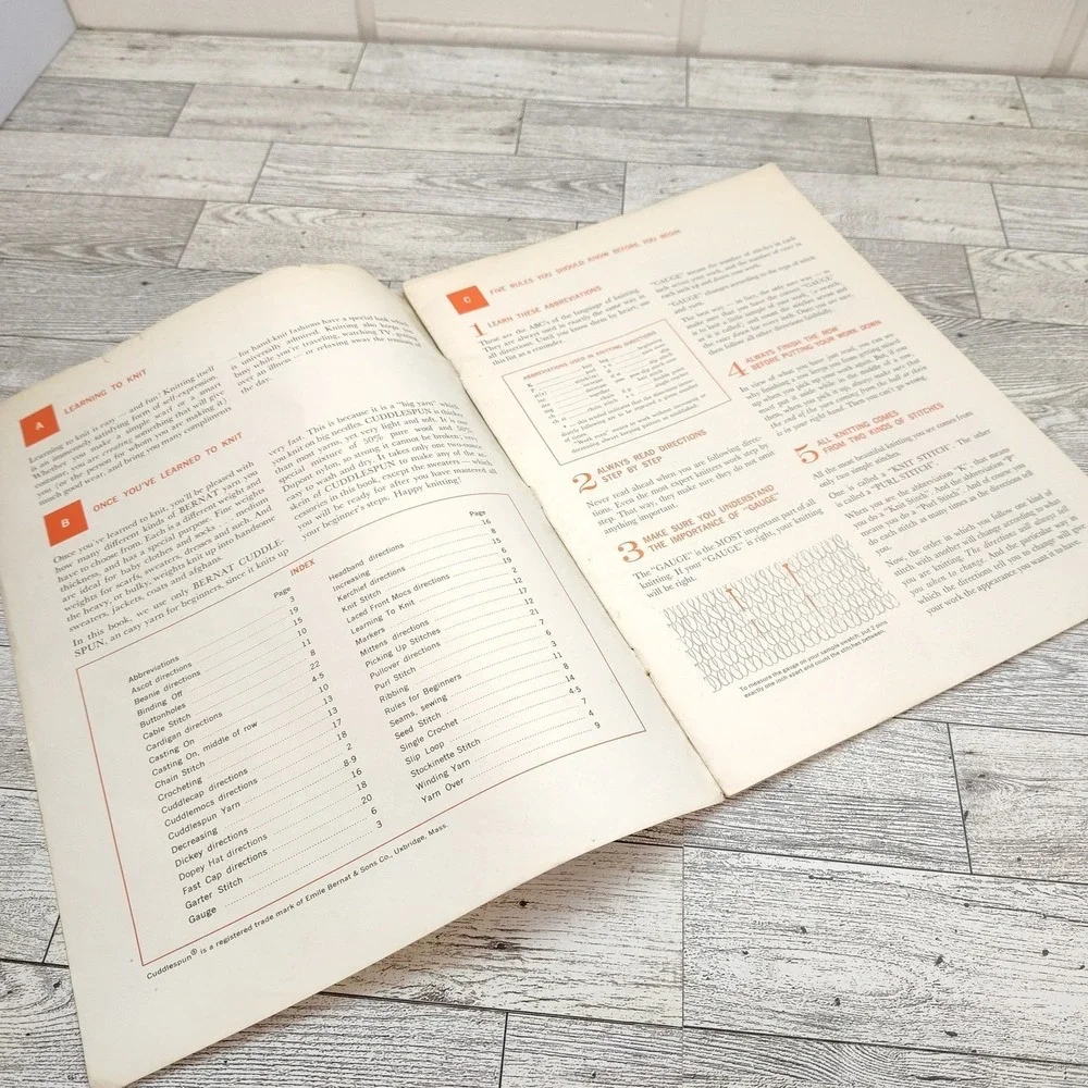 Bernat Learn to Knit‎ 1965 Book 127 Craft Booklet Patterns Retro Knitting Craft